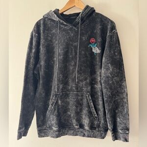 Chemistry Mens Party Freaks Pullover Hoodie Acid Wash Gray Black Sweatshirt